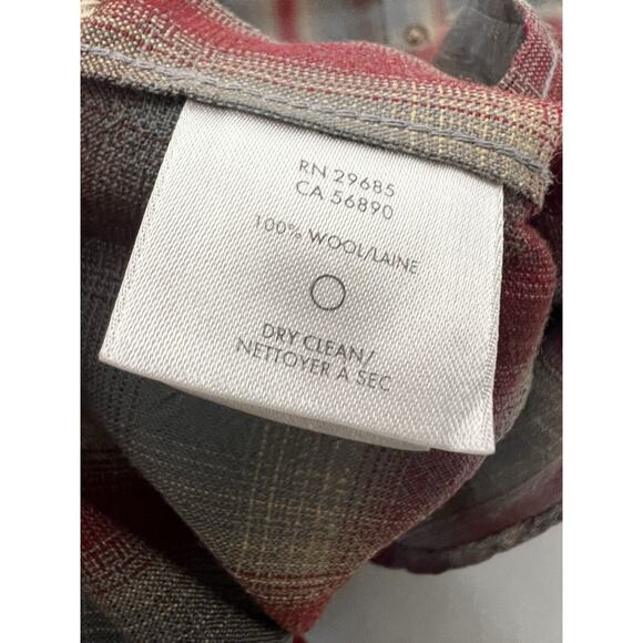 Pendleton Sir Pendleton Plaid Button Down Mens Medium Wool Flannel Red Grey - Picture 5 of 8